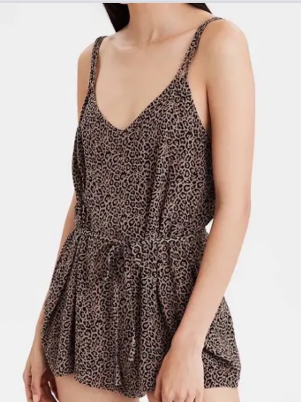 American Eagle Leopard Print Romper